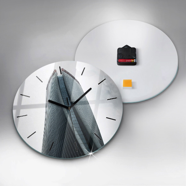Round glass clock Skyscraper in Milan