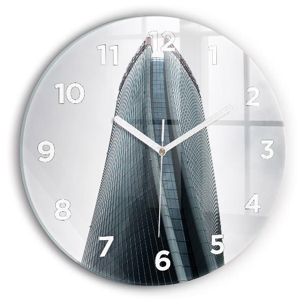 Round glass clock Skyscraper in Milan