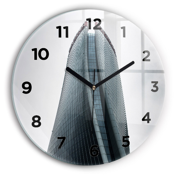 Round glass clock Skyscraper in Milan