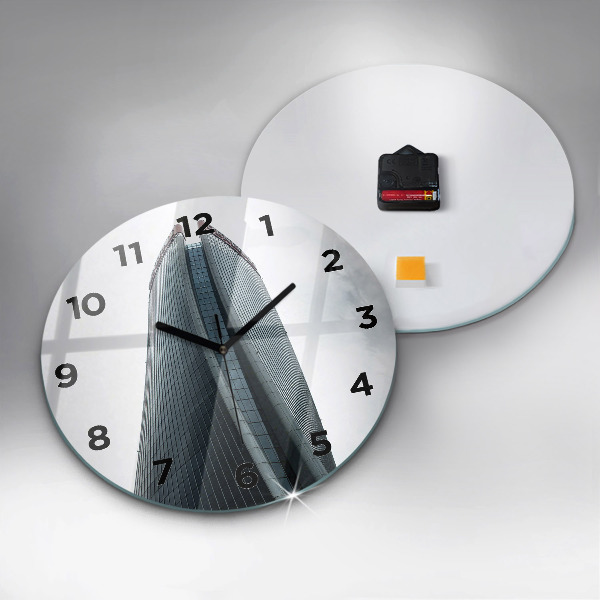 Round glass clock Skyscraper in Milan