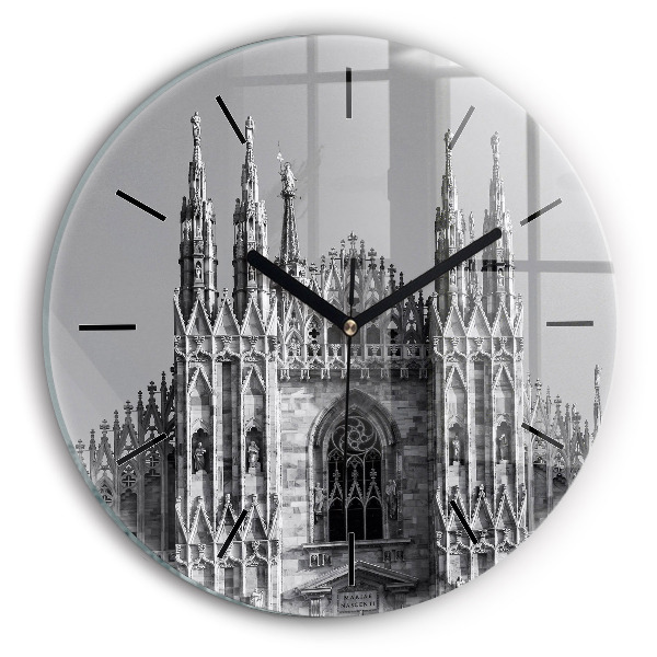 Round glass clock Milan Cathedral