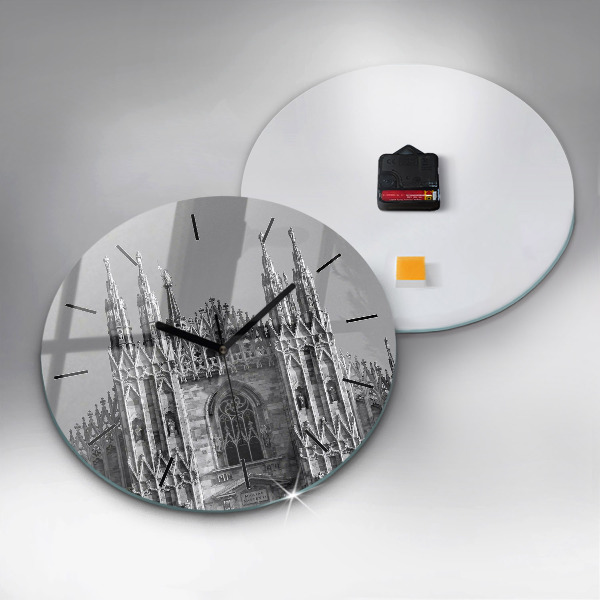Round glass clock Milan Cathedral