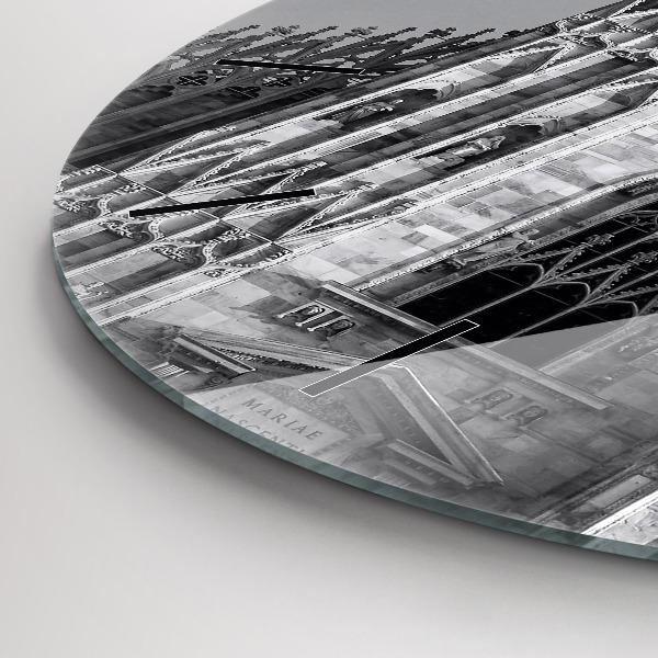 Round glass clock Milan Cathedral