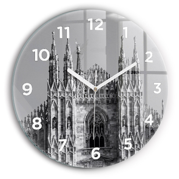 Round glass clock Milan Cathedral