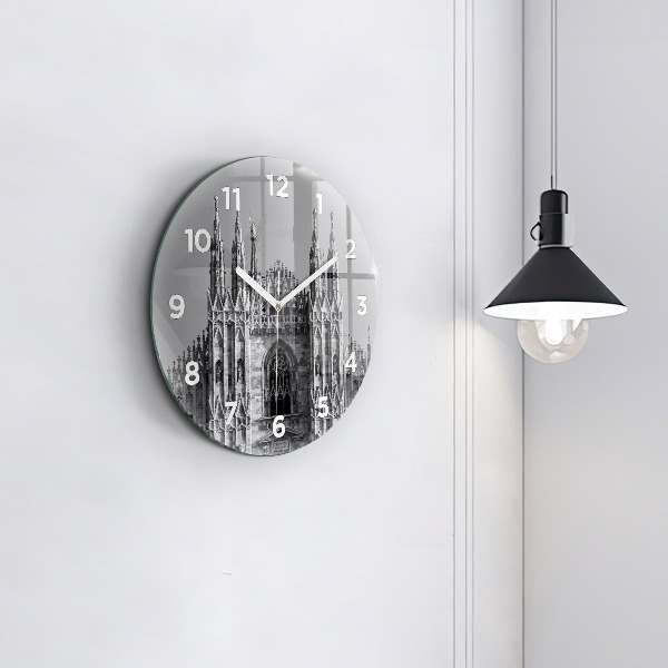 Round glass clock Milan Cathedral