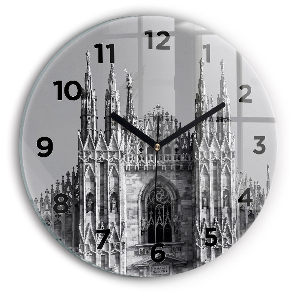 Round glass clock Milan Cathedral