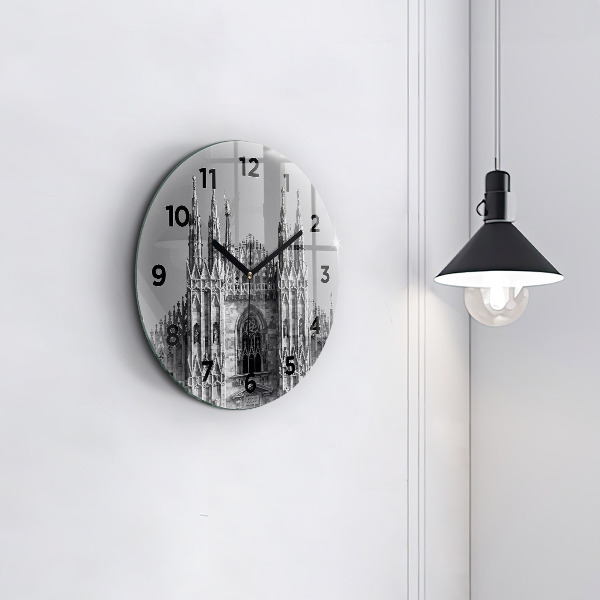 Round glass clock Milan Cathedral