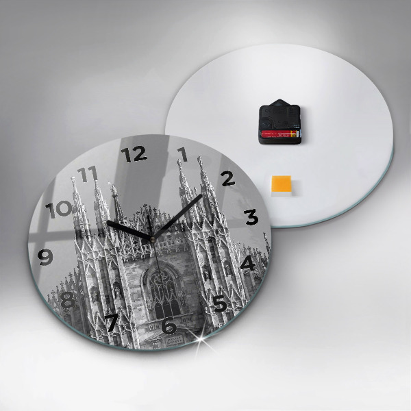 Round glass clock Milan Cathedral