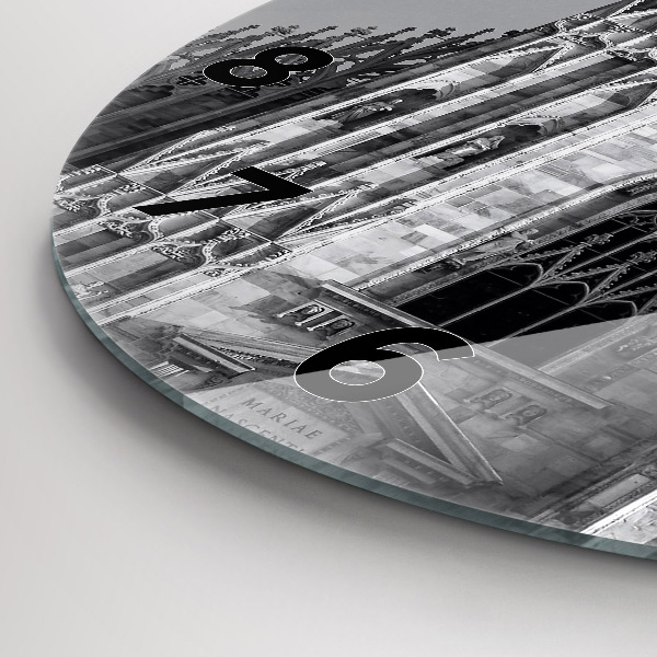 Round glass clock Milan Cathedral