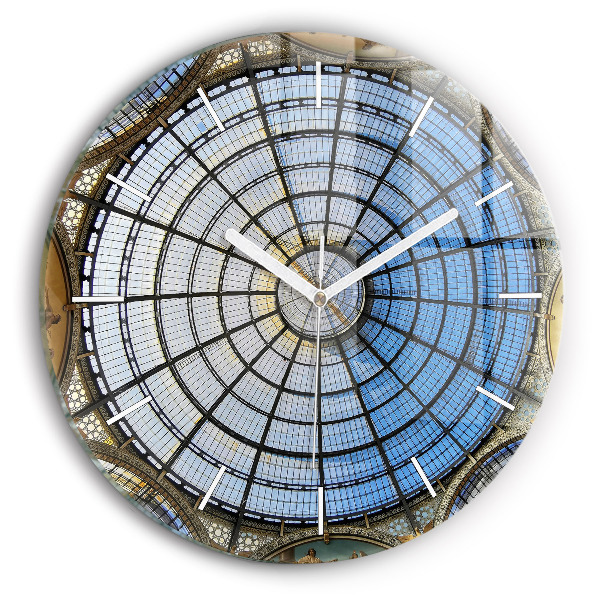Round glass clock Shopping mall in Milan