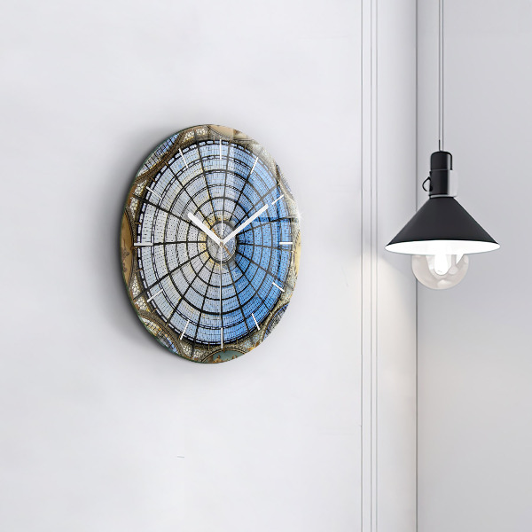 Round glass clock Shopping mall in Milan