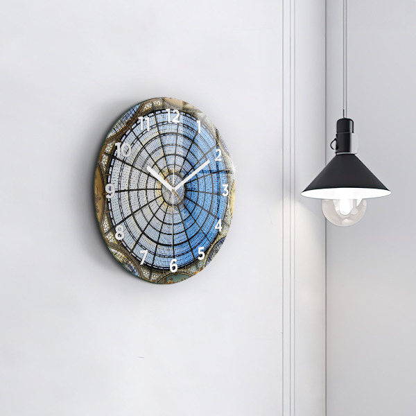 Round glass clock Shopping mall in Milan