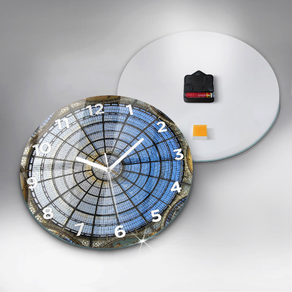 Round glass clock Shopping mall in Milan