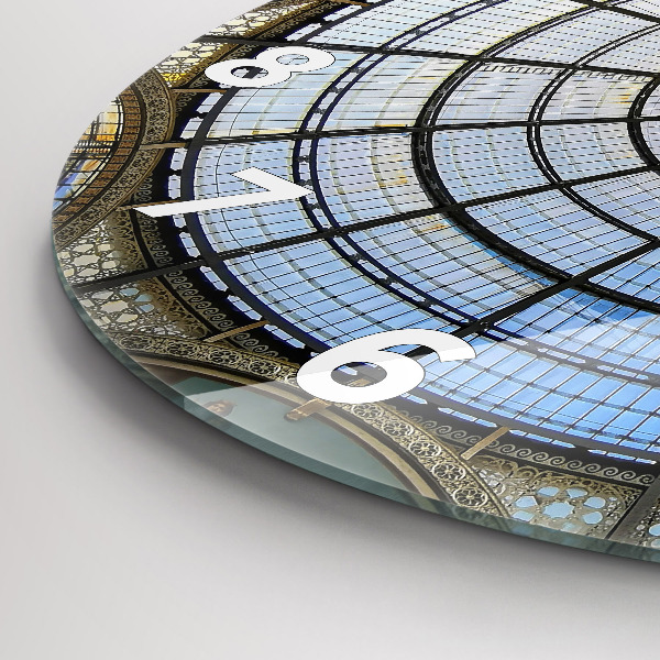 Round glass clock Shopping mall in Milan