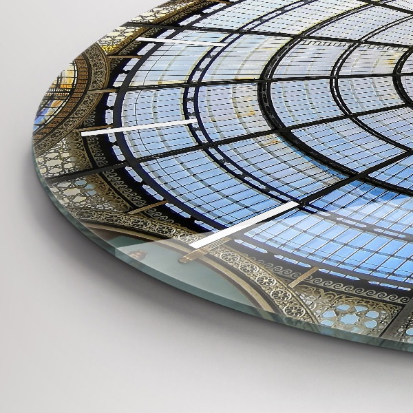 Round glass clock Shopping mall in Milan