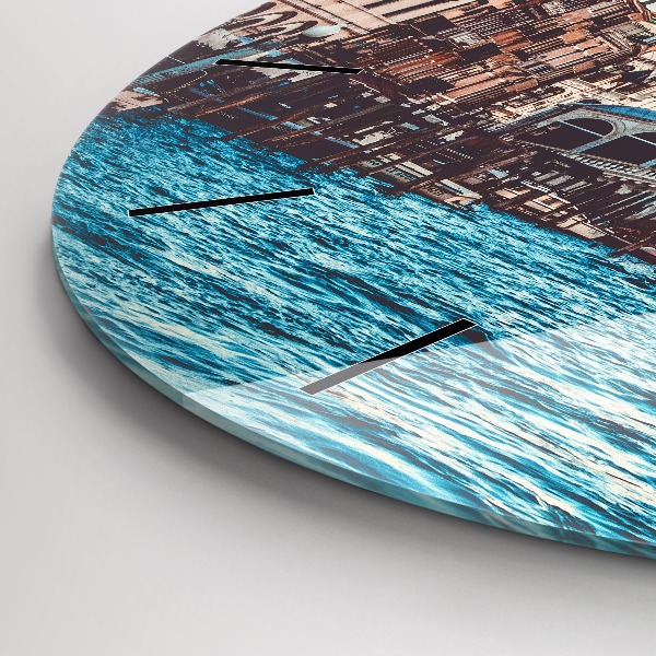 Round glass clock Rialto Bridge in Venice