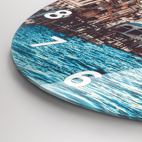 Round glass clock Rialto Bridge in Venice