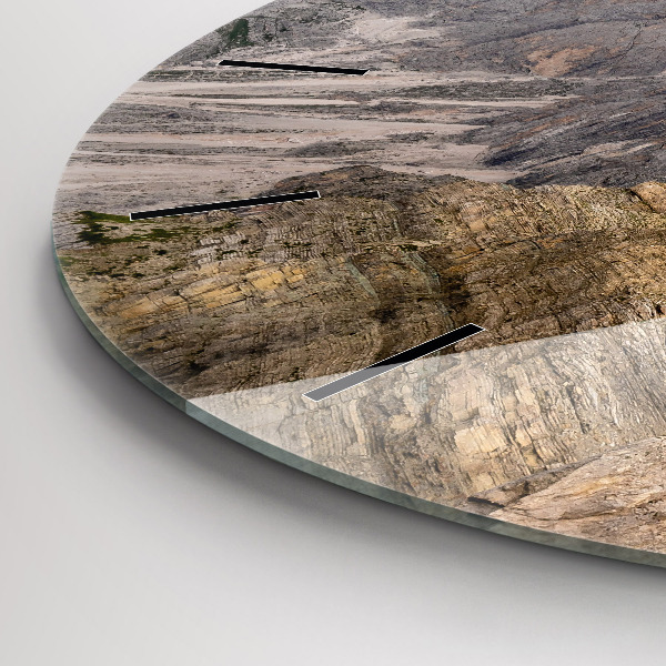 Round glass clock Rocky Mountains