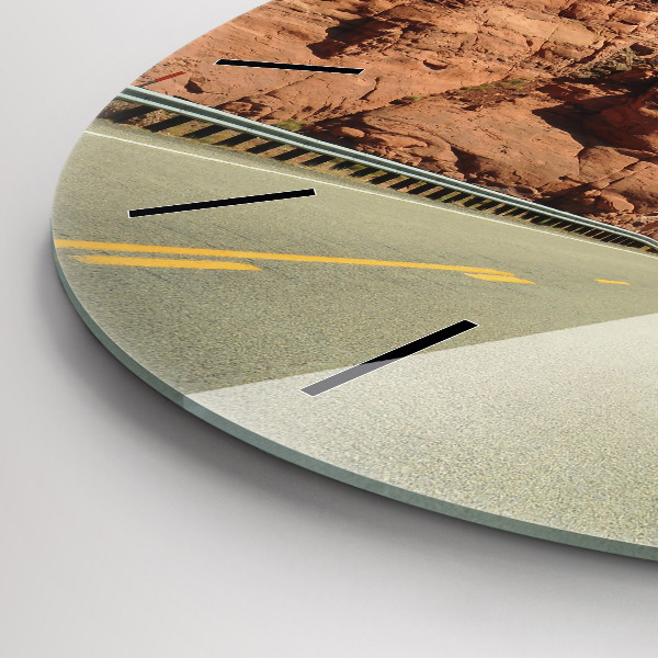 Round glass clock Route 66 in the US
