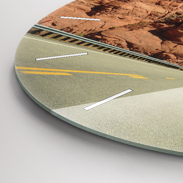Round glass clock Route 66 in the US