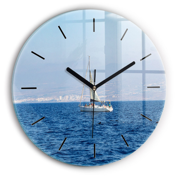 Round glass clock Yacht in Tenerife