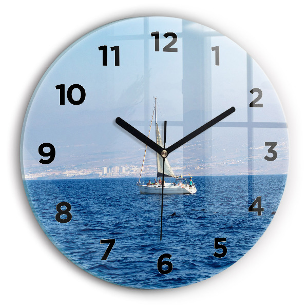 Round glass clock Yacht in Tenerife