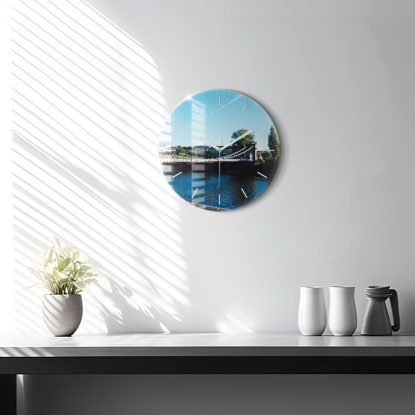 Round glass clock Southportland Scotland