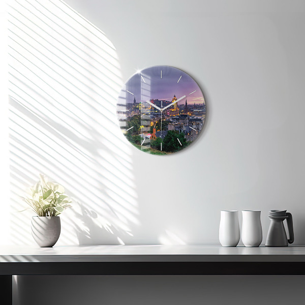 Round glass clock Edinburgh from Calton Hill
