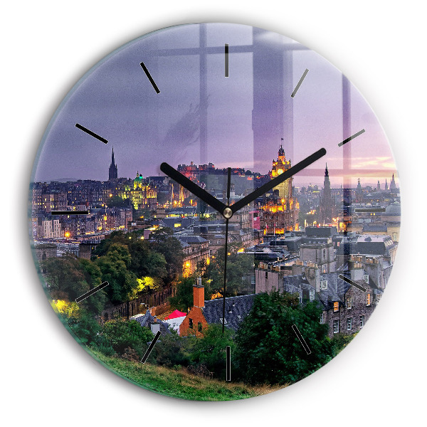 Round glass clock Edinburgh from Calton Hill