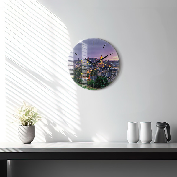 Round glass clock Edinburgh from Calton Hill