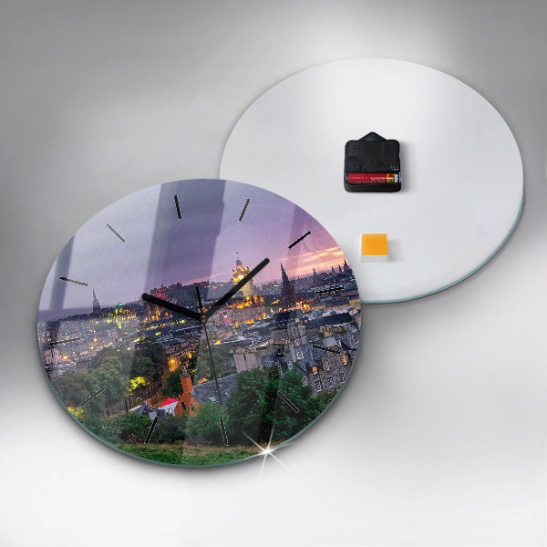 Round glass clock Edinburgh from Calton Hill