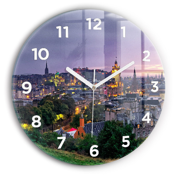 Round glass clock Edinburgh from Calton Hill