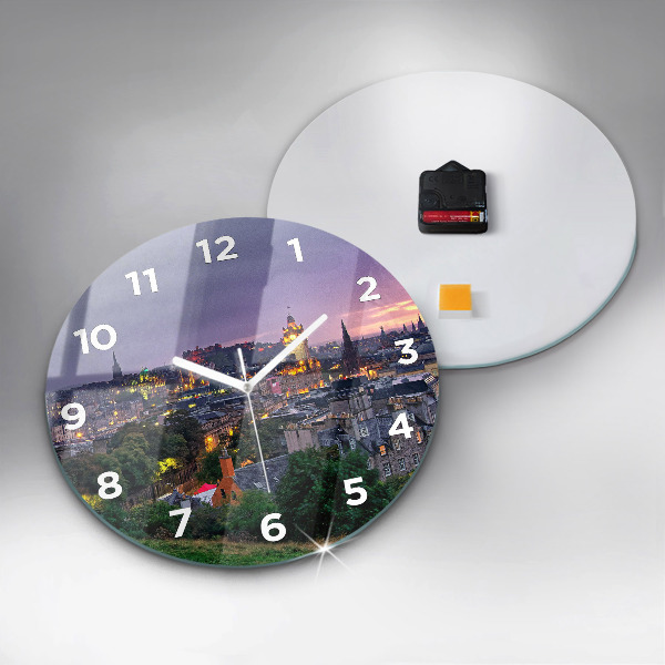 Round glass clock Edinburgh from Calton Hill