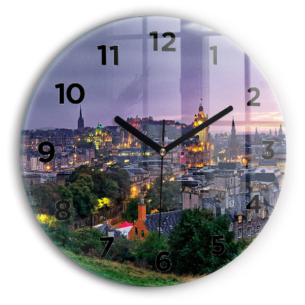 Round glass clock Edinburgh from Calton Hill