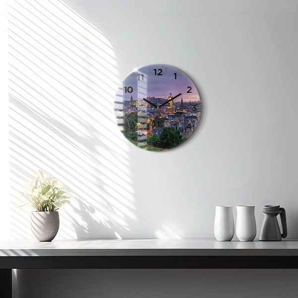 Round glass clock Edinburgh from Calton Hill