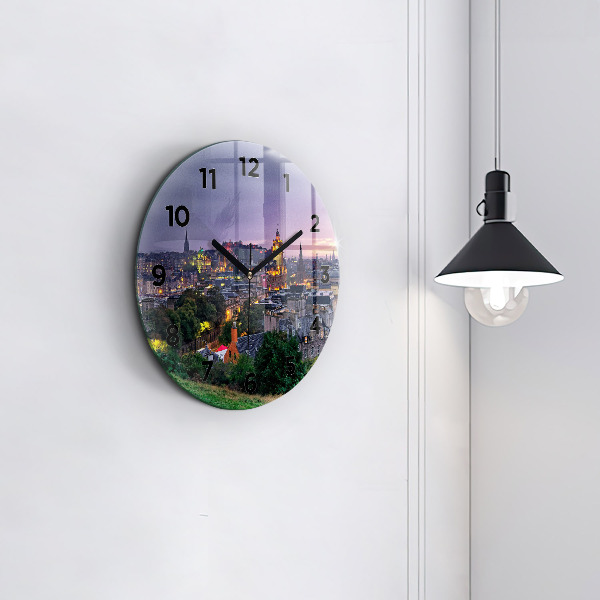 Round glass clock Edinburgh from Calton Hill