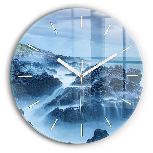 Round glass clock Lighthouse