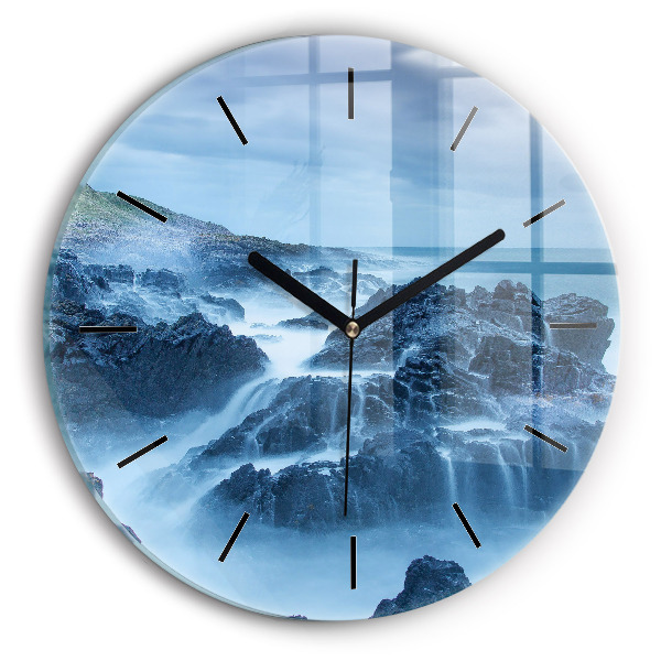 Round glass clock Lighthouse