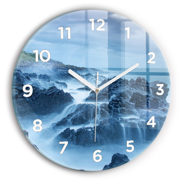 Round glass clock Lighthouse