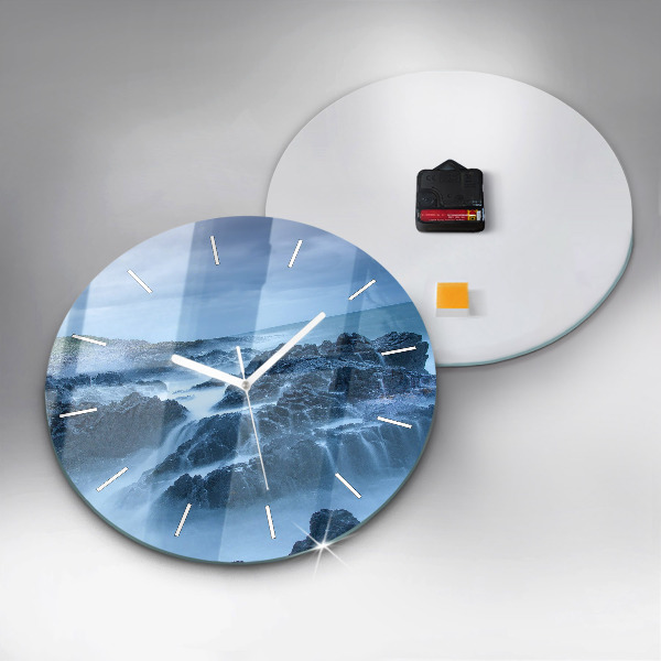 Round glass clock Lighthouse