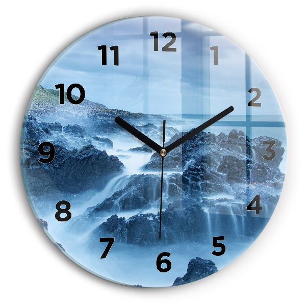 Round glass clock Lighthouse