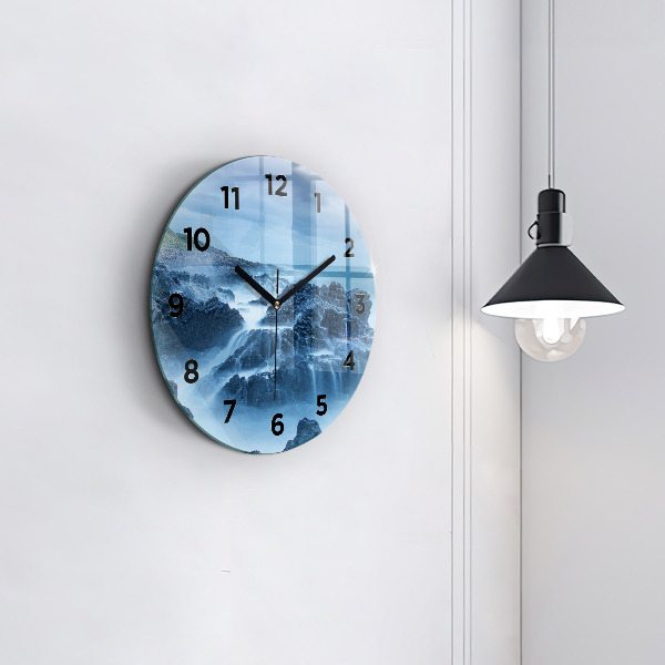 Round glass clock Lighthouse