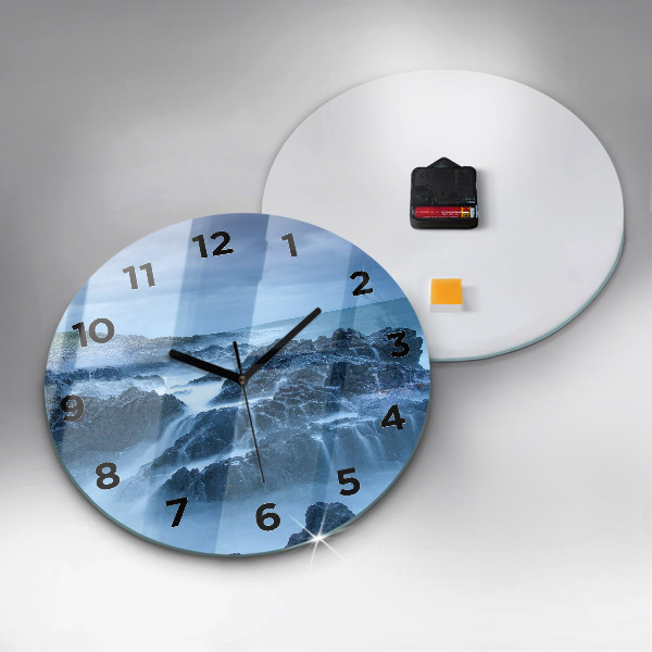 Round glass clock Lighthouse