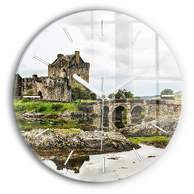 Round glass clock Eilean Donan Castle Scotland