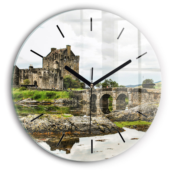 Round glass clock Eilean Donan Castle Scotland