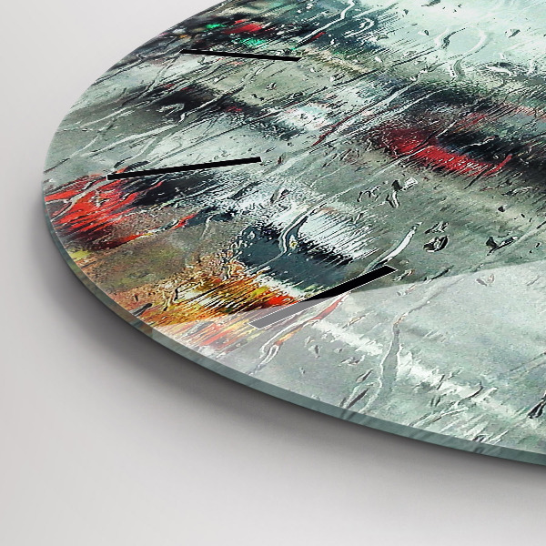 Round glass clock Rainy London