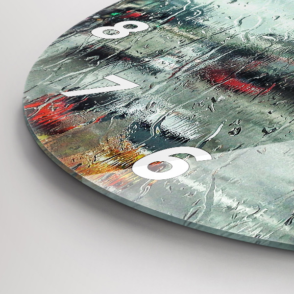 Round glass clock Rainy London