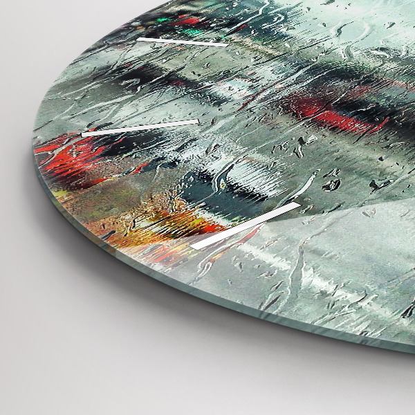 Round glass clock Rainy London