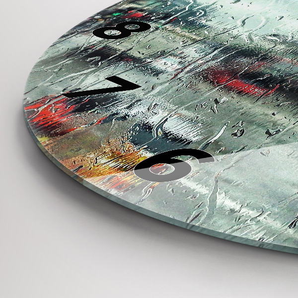 Round glass clock Rainy London
