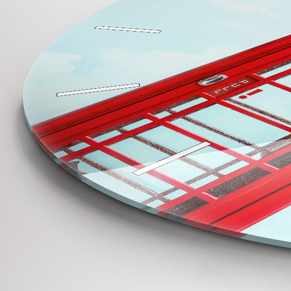 Round glass clock Public phone